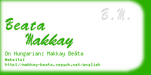 beata makkay business card